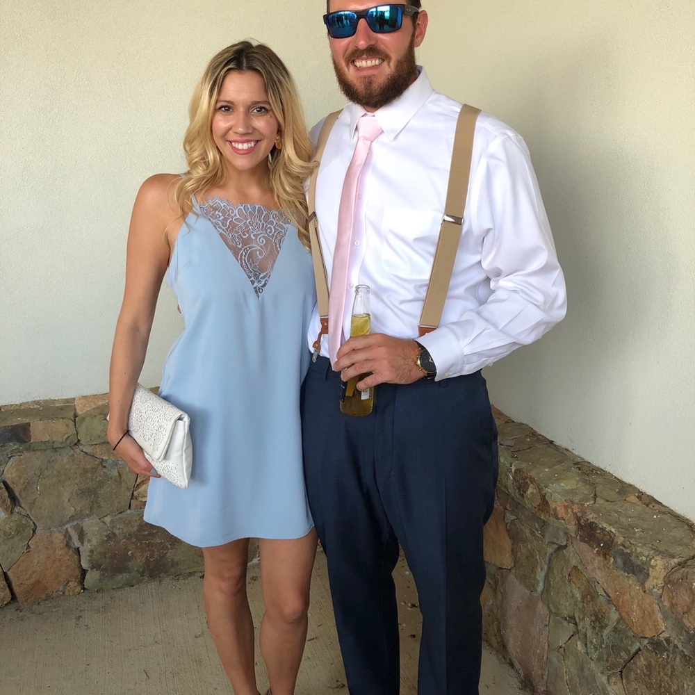 Tobi Lace Front Formal Mini Dress